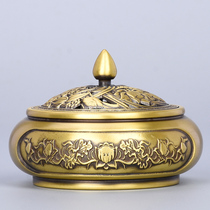 Pure copper incense burner indoor household tray sandalwood smoker purification air tea ceremony accessories for Buddha ornaments creative