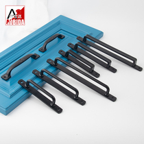 Zinc alloy large handle modern minimalist barn door size door wooden door moving door iron imitation antique handle black bright dress