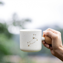 Shanshui wooden star Cup ceramic mug with cover female male couple Cup home birthday water cup coffee cup