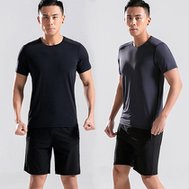 Summer sports suit mens short-sleeved shorts gym running suit quick-drying T-shirt basketball training morning running two-piece set