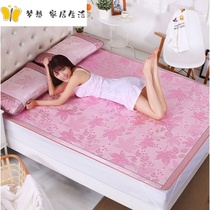 Cooling mat 1 5 non-slip large bed washable grass-woven four-piece mattress for college students Cold bed skirt bamboo mat 1 2