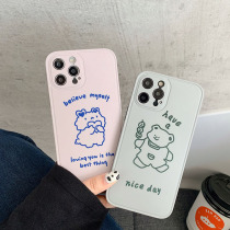Cartoon cute bear SE Apple 11 mobile phone case iPhone12Pro silicone X All-inclusive xr Anti-fall xsmax couple 11pro Tide brand 7 female 8plus frosted 12