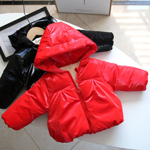 Clearance baby coat Boys Girls wash-free shiny cotton coat baby children plus velvet cotton coat 1102