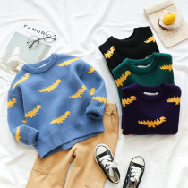 Children full printed dinosaur sweater autumn and winter 2021 New Baby round neck pullover sweater sweater tide