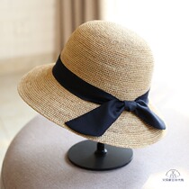 Japanese Gp Straw Hat Women Summer Sun Hat Sunscreen Hat High-quality Bow Tie Lady Out Swim Beach Hat