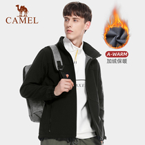 Camel outdoor soft shell coat for men and women couples autumn and winter fleece warm and windproof waterproof assault jacket soft shell coat