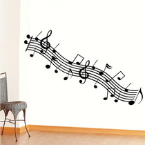 Three-dimensional black note wall stickers study musical instrument room classroom decoration wallpaper environmental protection removable DM57-0143