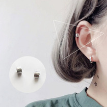 Minimalist smooth face ear bone earrings 925 sterling silver platinum plated personality small earrings super handsome men and women couple earrings