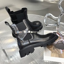 Chelsea short boots female tires in spring and autumn 2022 new increase in thick boots British style Martin boots trendy temperament