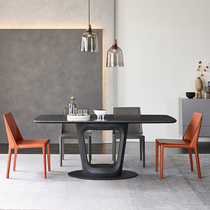 Yichao Italian rock board long table Dining table and chair combination Modern simple Nordic Marble dining table Small apartment dining table