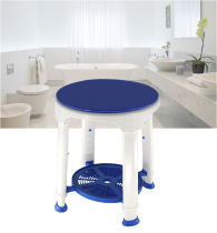 360 degree round bath chair full plastic material shower chair bathroom stool non-slip adjustable bath stool elderly