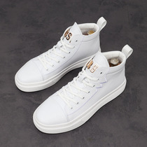 European Station Fashion Men Thick-Sound Martin Boots Inn Leisure High Help Shoes Personality Inner Boots Increase Boots