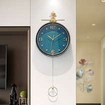 2021 New light luxury restaurant clock Chinese wall clock living room home Modern simple atmospheric fashion clock Wall