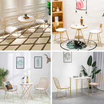 Nordic milk tea shop table and chairs Combined casual bar Balcony Three Sets Little Fresh Coffee Hall Dessert Shop Small Round Table
