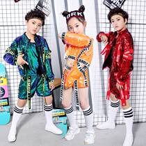 Children Sequin Jazz Dance Costumes Hip Hop Street Dance Male Girl Walking Show Clothes Rack Subdrum To Show Cheerleading Tide