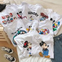 Mickey childrens clothing 2021 spring and summer new short sleeve childrens T-shirt womens loose medium and large childrens clothing shirt