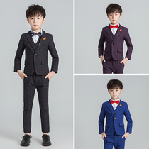 Childrens suit vest set 2021 new slim dress handsome boy year old flower boy performance dress autumn and winter