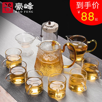 Haofeng Japanese heat-resistant glass Kung Fu tea set Household tea ceremony Simple tea pot Tea cup Tea sea cover bowl