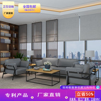 Foshan Manufacturer Direct Marketing Brief Modern Leather Art Office Sofa Tea Table Combination guests VIP talks sofa