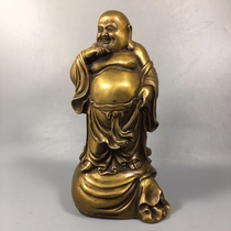 Pure copper Maitreya Buddha standing Maitreya Buddha ornaments pick Gold Cloth Bag Monk Zhaocai Bao Ping Lotte Buddha