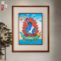 Nepal painted wooden frame decoration of the unmoving king of the Buddha Donka without movement of his Holiness Tangka