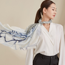 Shanghai Storys new pure wool fine-spun thin section scarf Mom silk scarf for gift fashion Spring and autumn shawl