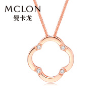 Mancaron 18k gold pendant clover color gold necklace Female clavicle chain Rose gold pendant set with diamonds
