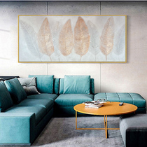 Modern simple living room decorative painting ginkgo feather Golden luxury sofa background wall mural Hotel Club hanging painting