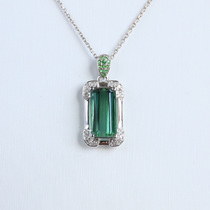 2 75 carat natural electro-optic Green Bite pendant pendant 18K platinum diamond Shafley mosaic woman
