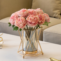 Light luxury simulation flower fake flower set living room coffee table table vase silk flower ornament floral ornaments desktop set flower
