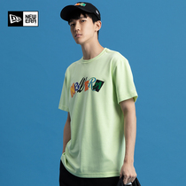 New Era New Zealand Hua Pure Color Loose Short Sleeve Mens Embroidered Print T-Shirt Women Breathing Cool Couple New Products