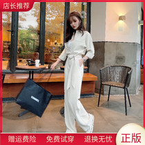 Kaka womens official flagship net red with the same high waist thin wide leg jumpsuit paper man suit jumpsuit female