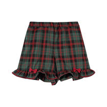 2102-038 Christmas Plaid elastic shorts