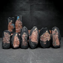 Hero picture set of inkOld object Wenfang Sibao Hui ink Anhui old ink ingot ink block ink strip pine smoke ink