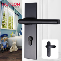 Huitylon Door Lock - room Bedroom Simply Household Black Door Lock Aluminum Door - door Anti - theft Lock 73202005