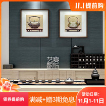 Tea room hanging painting Zen mural restaurant coffee tea ceremony Antique Modern Chinese tea house decoration painting Su embroidery teapot