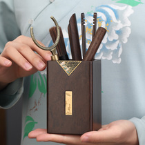 Tea ceremony six gentlemen combination ebony wood set kung fu tea set accessories Daquan tea knife coaster tea clip tea brush
