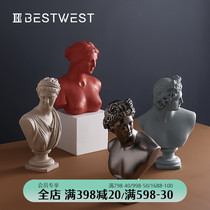 BEST WEST Venus Bust Creative Ornaments Designer Living Room Sculpture Art Soft Decoration Luxury