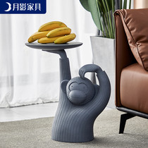 Moon shadow Nordic creative edge sofa corner Light luxury small round table Designer Monkey Simple art living room coffee table