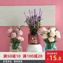 Nordic fake flower pot planting creative ornaments Retro girl heart simulation flower arrangement Flower bottle window sill decoration Living room table floral art