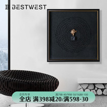 BEST WEST light luxury living room decoration painting sofa background wall soft decorative painting Three-dimensional art porch hanging painting