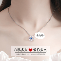 Beating heart 925 silver necklace for girls Simple Clavicle Chain Niche sterling silver 2021 new gift for girlfriend