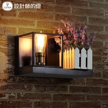 Designers lamp retro American creative aisle stairs bedside lamp industrial wind cafe iron frame wall lamp