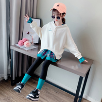 Korean girls spring and autumn set 2021 New Korean version of the childrens foreign style fashionable clothes two-piece tide