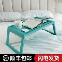 IKEA pro-folding square table Portable small dining table Simple childrens mini plastic dining table Bed computer table can