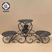 Wrought iron creative European multi-layer cake dessert Wedding gift Birthday three-layer shelf display table Dessert tray