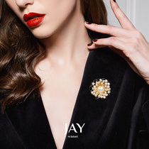 JAY imitation pearl suit brooch summer high-end women luxury corsage 2021 New Tide clothes pin accessories