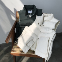 Winter stand-up collar short down cotton vest women sleeveless warm vest bread clothes streamers zipper horse clip women