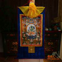 Buddha scroll painting Tibet gilded gilded gilded Thangka Green mother Thangka 21 mother Thangka 120*66cm