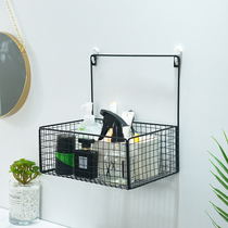 ins Nordic wall Wall wall shelf Hole-free toilet Bathroom Wrought iron hanging wall hanging storage basket